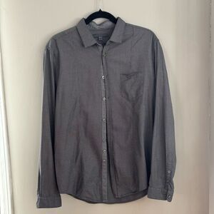 John Varvatos Button Up Dress Shirt Men's Medium Long Sleeve Gray Cotton